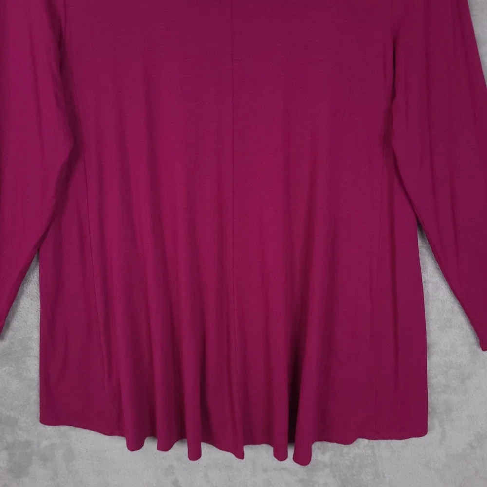 Eileen Fisher Shirt Womens Large Pink Viscose Stretch Tunic Top Made USA - Picture 9 of 12